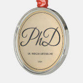 Eleganter Goldname PhD-Abschluss Ornament Aus Metall (Links)
