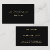 Eleganter Goldnamen-Schwarz-Schablonen-Luxus Visitenkarte (Vorne/Hinten)