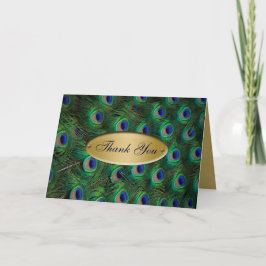 eleganter Goldpfau danken Ihnen Dankeskarte