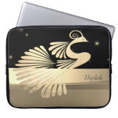 Eleganter Goldpfau - Personalisiert Laptopschutzhülle (Vorderseite)