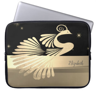 Eleganter Goldpfau - Personalisiert Laptopschutzhülle