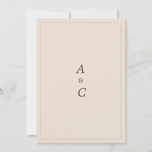 Eleganter Goldpfirsich, romantisch mit Blumen Save Einladung (Rückseite)