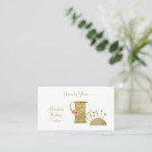 Eleganter Goldpool und Pinsel Seamstress Visitenkarte (Stehend Vorderseite)