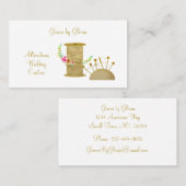 Eleganter Goldpool und Pinsel Seamstress Visitenkarte (Vorne/Hinten)