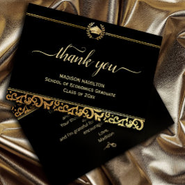 Eleganter Goldrahmen Abschluss Dankeschön Card Dankeskarte