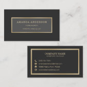 Eleganter Goldrahmen auf weißem Marmor | Visitenka Visitenkarte (Vorne/Hinten)
