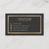 Eleganter Goldrahmen auf weißem Marmor | Visitenka Visitenkarte (Rückseite)