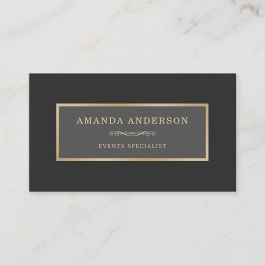 Eleganter Goldrahmen auf weißem Marmor | Visitenka Visitenkarte (Vorderseite)