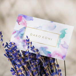 Eleganter Goldrahmen aus Blumen Visitenkarte