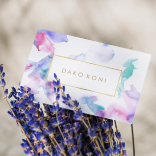 Eleganter Goldrahmen aus Blumen Visitenkarte