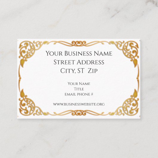 Eleganter Goldrahmen Beruflich Visitenkarte (Vorderseite)