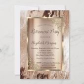 Eleganter Goldrahmen, Braunmarmor-Vorrat Einladung (Vorderseite)