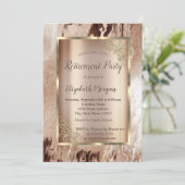 Eleganter Goldrahmen, Braunmarmor-Vorrat Einladung (Stehend Vorderseite)