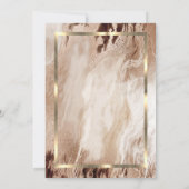 Eleganter Goldrahmen, Braunmarmor-Vorrat Einladung (Rückseite)