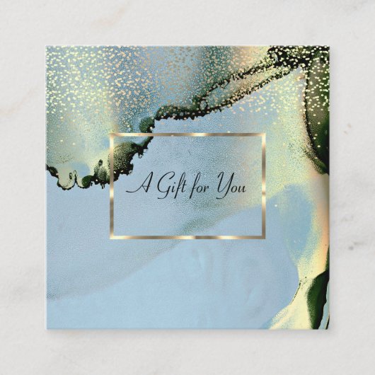 Eleganter Goldrahmen, Confetti Alkohol Tinte Rabattkarte (Vorderseite)