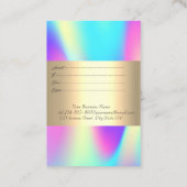 Eleganter Goldrahmen, Confetti Ombre Holographic Rabattkarte (Rückseite)