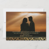 Eleganter Goldrahmen Dankeschön Card Einladung (Rückseite)