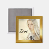 Eleganter Goldrahmen für das Foto Magnet (Vorderseite/Rückseite)