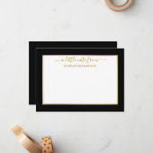 Eleganter Goldrahmen - Größe auswählen - Schwarz u Mitteilungskarte (Vorderseite/Rückseite Beispiel)