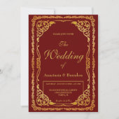 Eleganter Goldrahmen | Hochzeit Einladung (Vorderseite)