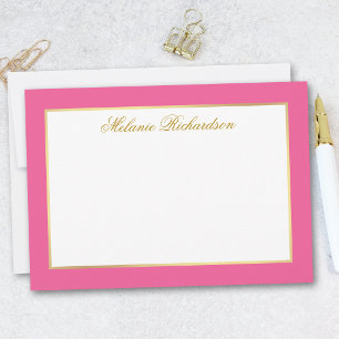 Eleganter Goldrahmen Hot Pink - Größe wählen - Mitteilungskarte