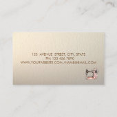 Eleganter Goldrahmen, Konfetti-Nähmaschine Visitenkarte (Rückseite)