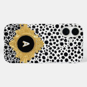 Eleganter Goldrahmen mit Polka Dot Background Case-Mate iPhone Hülle (Rückseite (Horizontal))