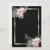 Eleganter Goldrahmen,Palm Verlasse Rose Rente Einladung (Rückseite)