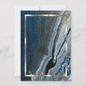 Eleganter Goldrahmen, Retirement aus blauem Marmor Einladung (Rückseite)