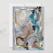 Eleganter Goldrahmen, Rose Gold, Marmorrezept Einladung (Rückseite)