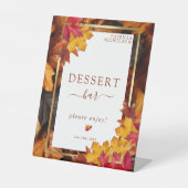 Eleganter Goldrahmen & rustikale Herbstdessert Bar Sockelschild (Vorderseite)