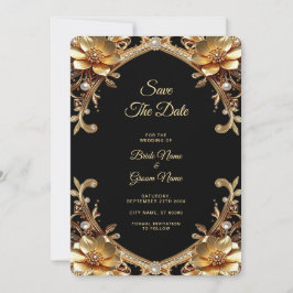 Eleganter Goldrahmen Save The Date
