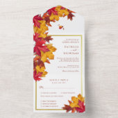 Eleganter Goldrahmen und rustikale Herbstzauber Ho All In One Einladung (Innen Boden)