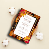 Eleganter Goldrahmen und rustikale Herbstzauber Ho Einladung