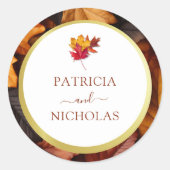 Eleganter Goldrahmen und rustikale Herbstzauber Ho Runder Aufkleber (Vorderseite)