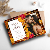 Eleganter Goldrahmen und rustikale Herbstzauber Ho Save The Date