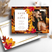 Eleganter Goldrahmen und rustikale Herbstzauber Ho Save The Date