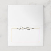 Eleganter Goldrand Black Bow Platzkarte (Außenseite Aufgefaltet)
