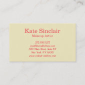 Eleganter Goldrand Blumendesign Makeup Künstler Visitenkarte (Rückseite)