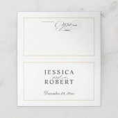 Eleganter Goldrand-Border-Bridge und Gast am Groom Platzkarte (Außenseite Aufgefaltet)