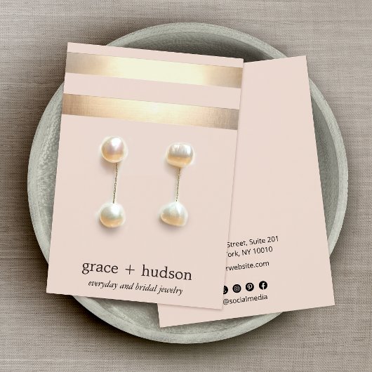 Eleganter Goldrand Modernes Rosa Ohrring Display