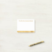 Eleganter Goldrand Personalisiert Sticky Note Glam Post-it Klebezettel (Auf Schreibtisch)