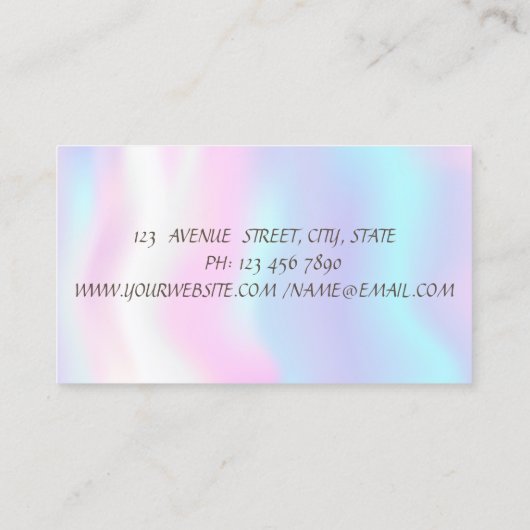 Eleganter Goldrausch Schlaganfall, Linien, hologra Visitenkarte (Rückseite)