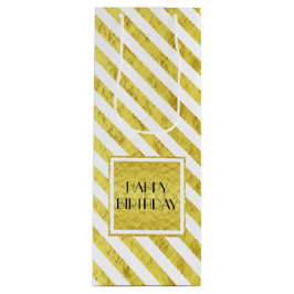 Eleganter Goldrausch zum Geburtstag Geschenktüte Für Weinflaschen
