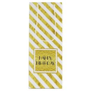 Eleganter Goldrausch zum Geburtstag Geschenktüte Für Weinflaschen