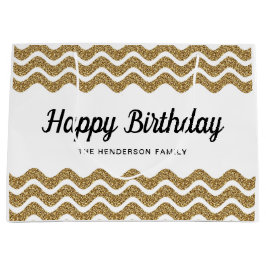 Eleganter Goldrausch zum Geburtstag Große Geschenktüte