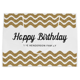 Eleganter Goldrausch zum Geburtstag Große Geschenktüte