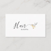 Eleganter Goldschere Friseursalon Terminkarte (Vorderseite)