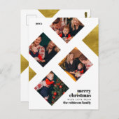 Eleganter Goldschmied & 4 Fotos Weihnachten Postkarte (Vorne/Hinten)
