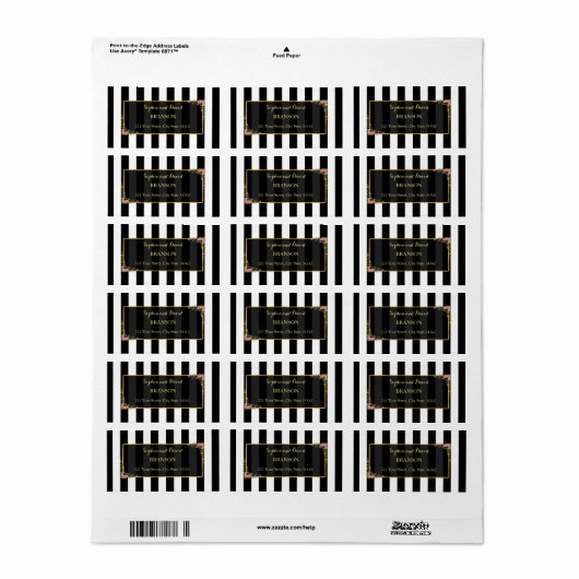 Eleganter Goldschmied Adressaufkleber (Vorne)